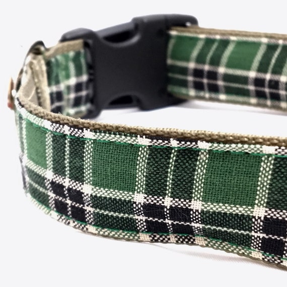 Green Plaid Dog Collar Plaid Dog Collar Plaid Dog Harness Etsy