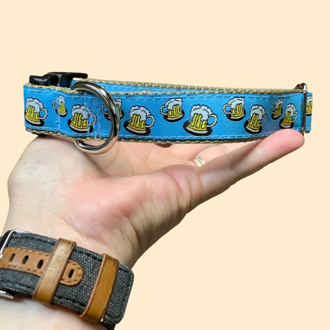 Beer Dog Collar Leash or Harness with Personalized Metal Etsy