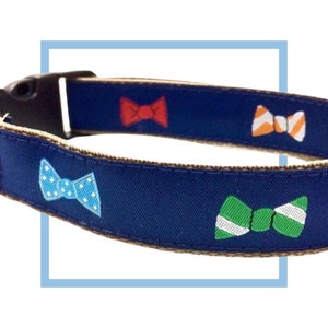 Bow Tie Dog Collar | Personalized Dog Collar | Dog Harness & Leash | Engraved Dog Collar | Step In Harness | Blue Dog Collar