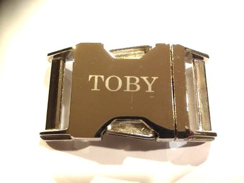 Blue Daisies Summer Dog Collar With Personalized Engraved Buckle Option