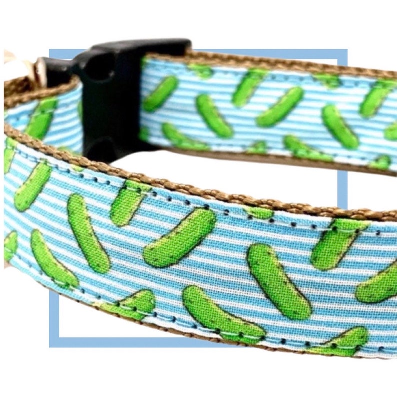 Pickle Dog Collar, Harness or Leash with Personalized Metal Buckle Option image 1