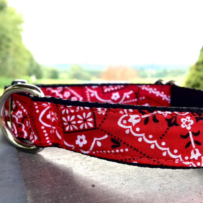 Red Bandana Country Dog Collar Bandanna Dog Harness & Leash Etsy
