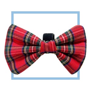 Scottish Tartan Red Plaid Bow Tie for Dogs
