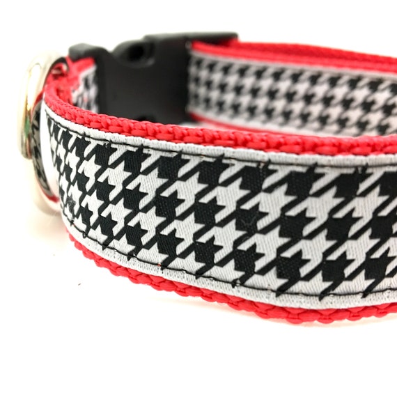 Houndstooth on Red Dog Collar Harness or Leash With Etsy