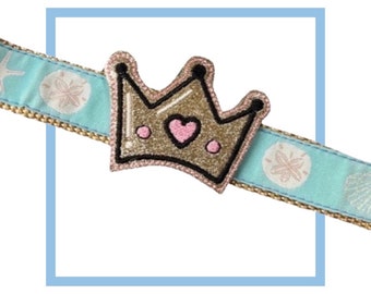 Glittered Crown Dog Collar Clip On