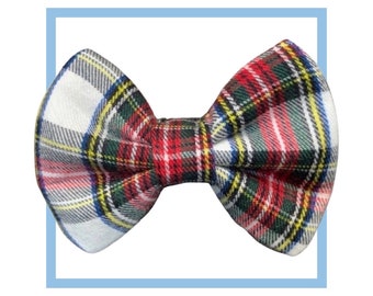 Stewart Tartan Red Plaid Bow Tie for Dogs