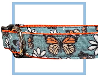 Butterfly Dog Collar, Harness or Leash with Personalized Engraved Buckle Option