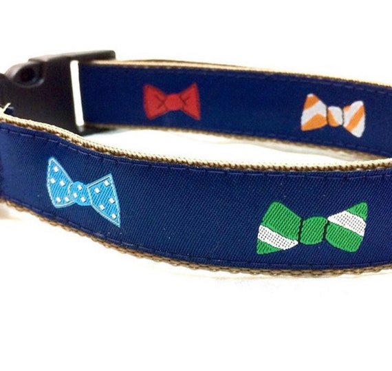 Bow tie sale dog collar etsy