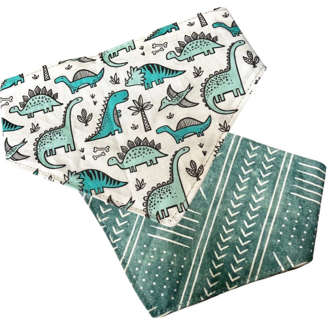 Dinosaur Reversible Dog Bandana With Personalized Name Option Etsy