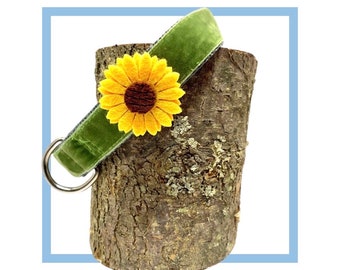 Felt Sunflower Dog Collar Clip On