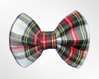 Stewart Tartan Red Plaid Bow Tie for Dogs