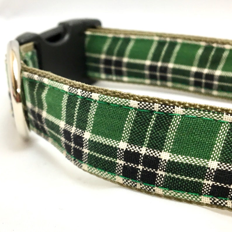Green Plaid Dog Collar Plaid Dog Collar Plaid Dog Harness Etsy