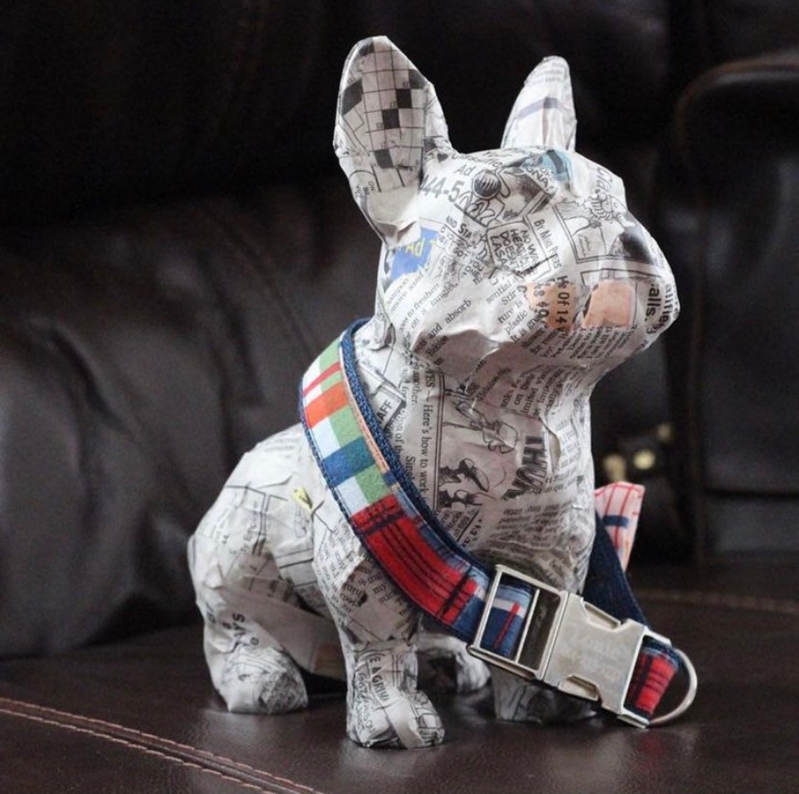 Coastal Plaid Dog Collar Harness or Leash With Personalized Etsy