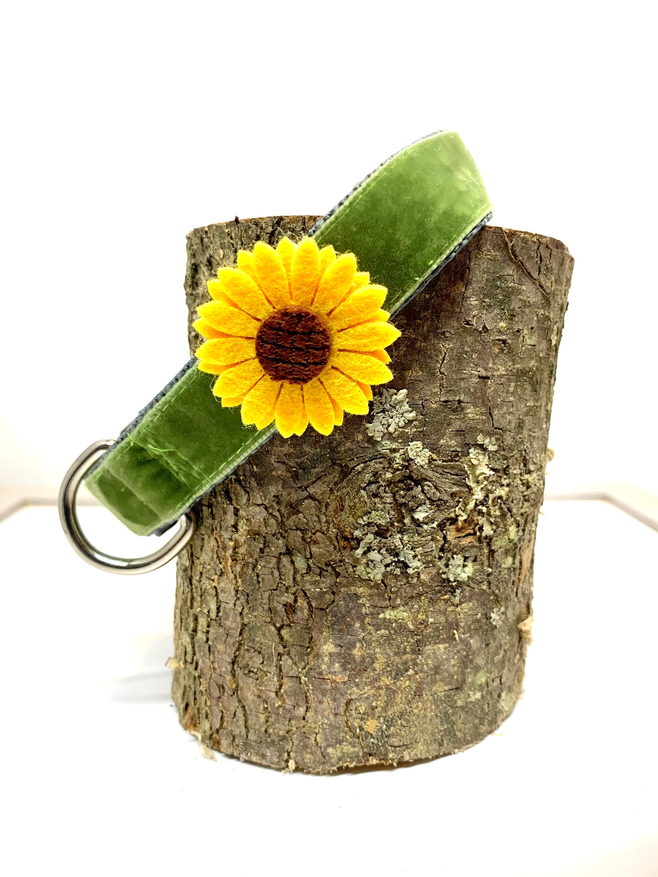 feutre tournesol collier pour chien clip sur