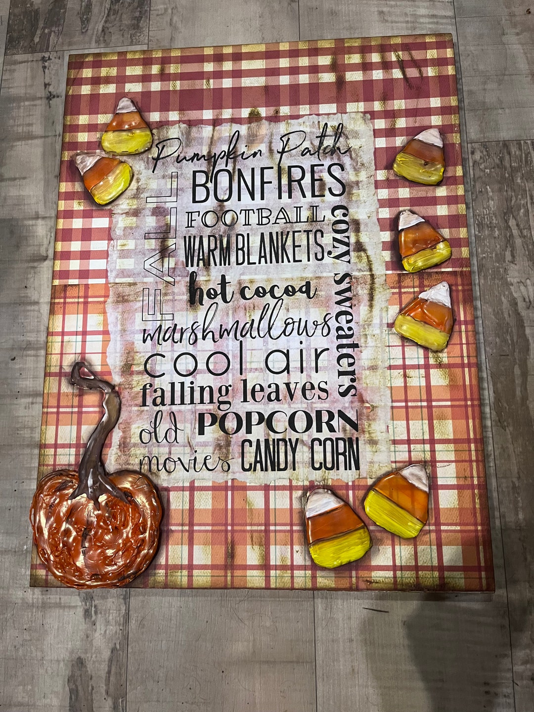 Pumpkin Sign, Fall Sign, Autumn Sign, Candy Corn Sign - Etsy