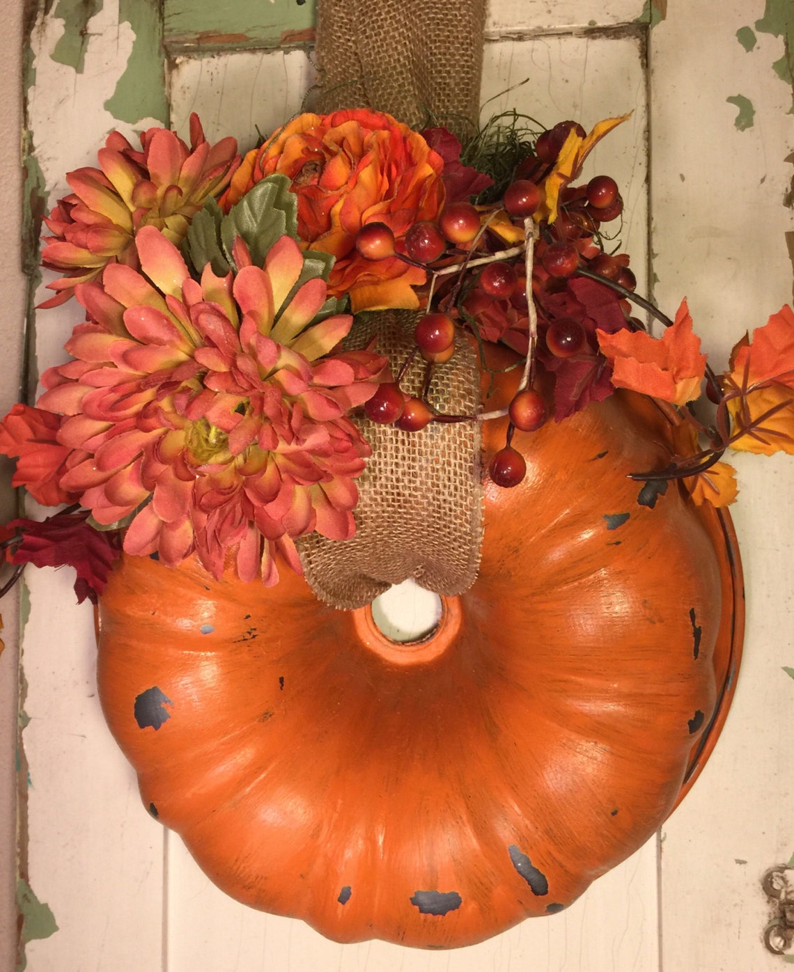 Pumpkin Bundt Pan Wreath Fall Bundt Pan Wreath Autumn Bundt Etsy