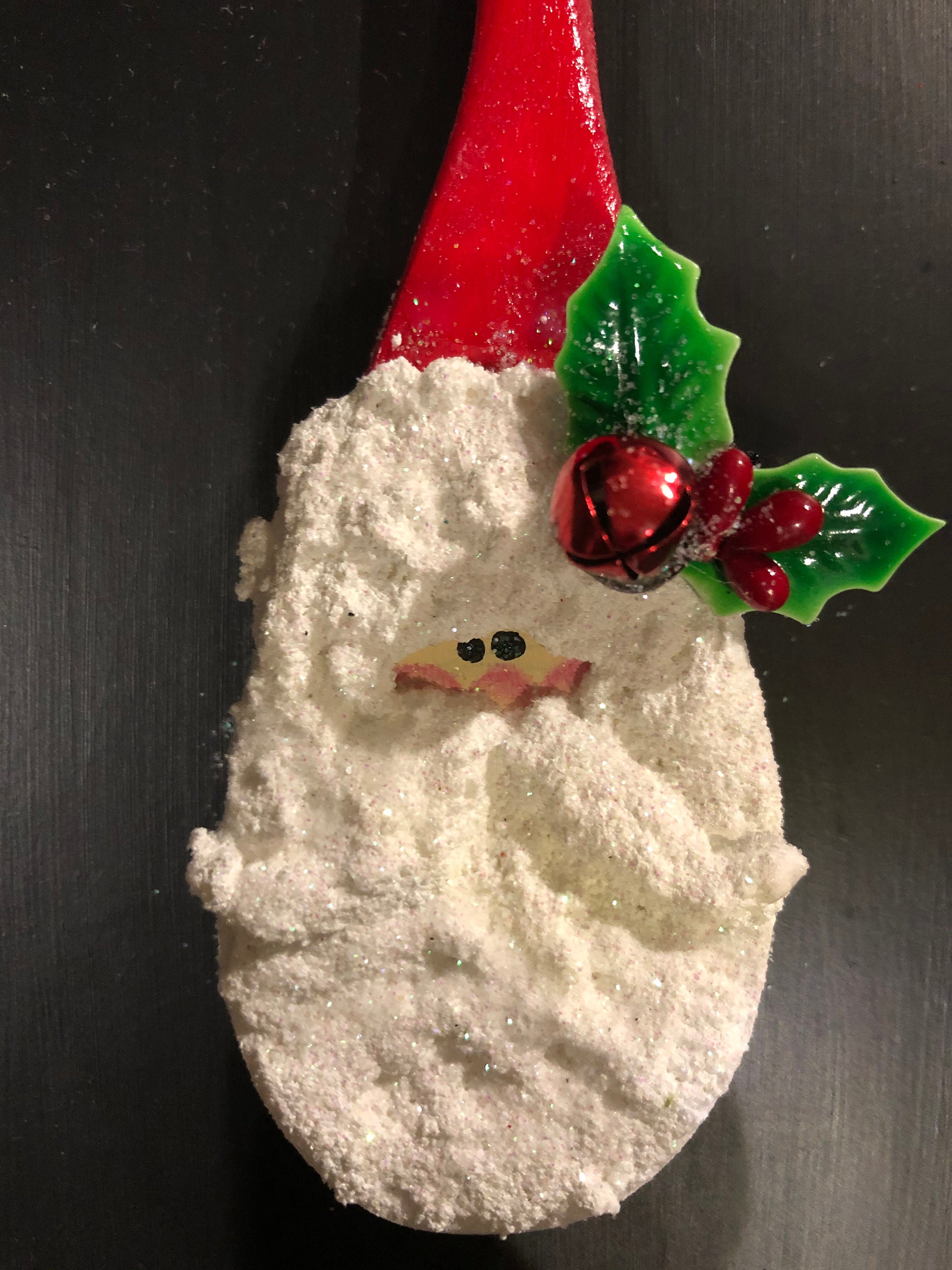 Santa Spoon Santa Wooden Spoon, Holiday Wooden Spoon, Christmas Wooden Spoon ...