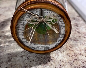 Mason jar Lid pumpkin, Fall Mason Jar Lid, Autumn Mason Jar Lid