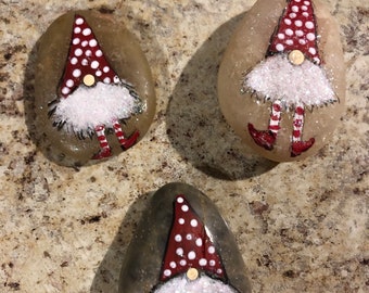 Christmas Gnomes, Painted Rocks,Holiday Gnomes