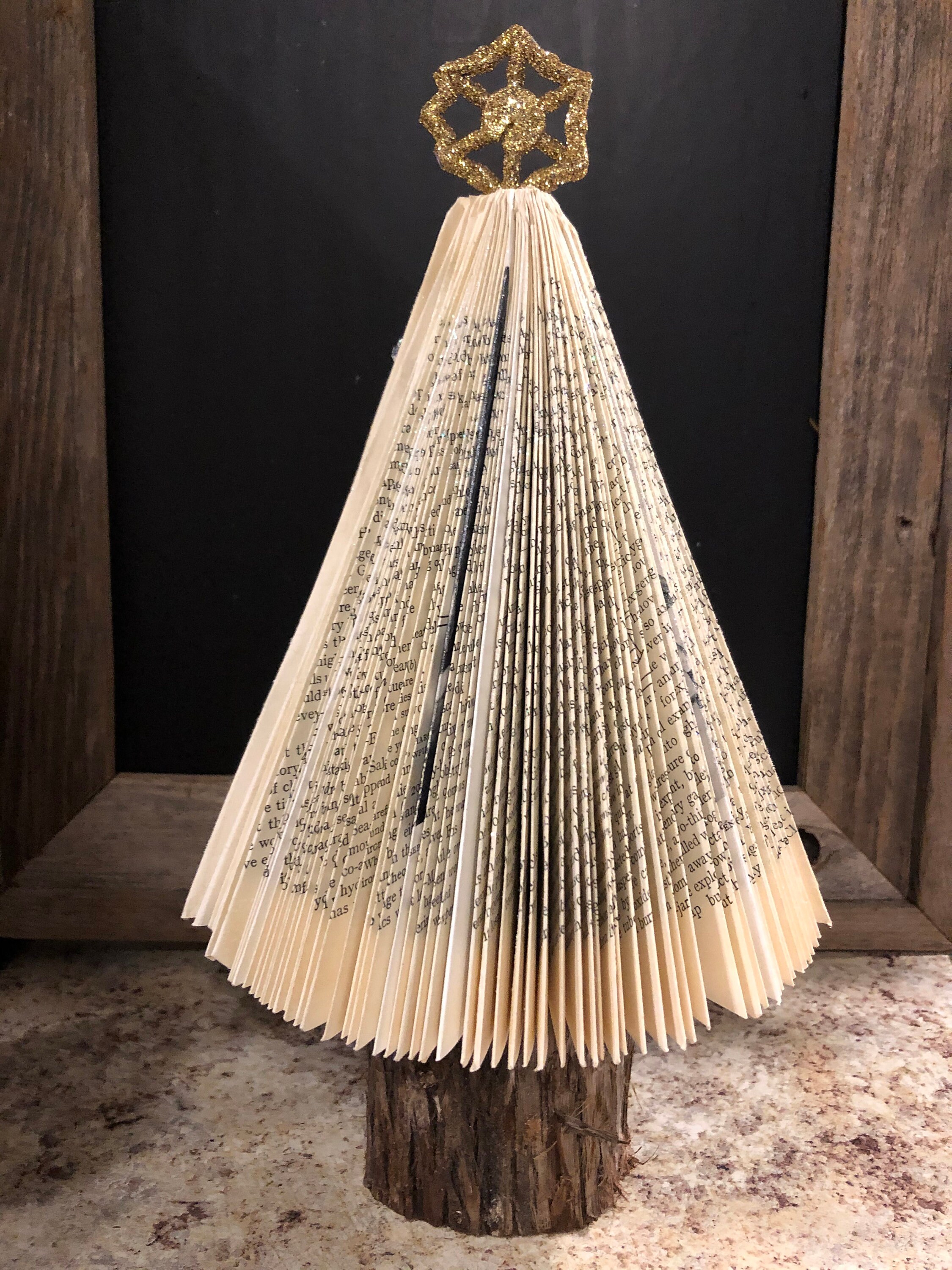 Collapsable Paper Tree Folded Paper Tree, Book Page Tree, Paperbacktree,christmas Tree, Shelf ...