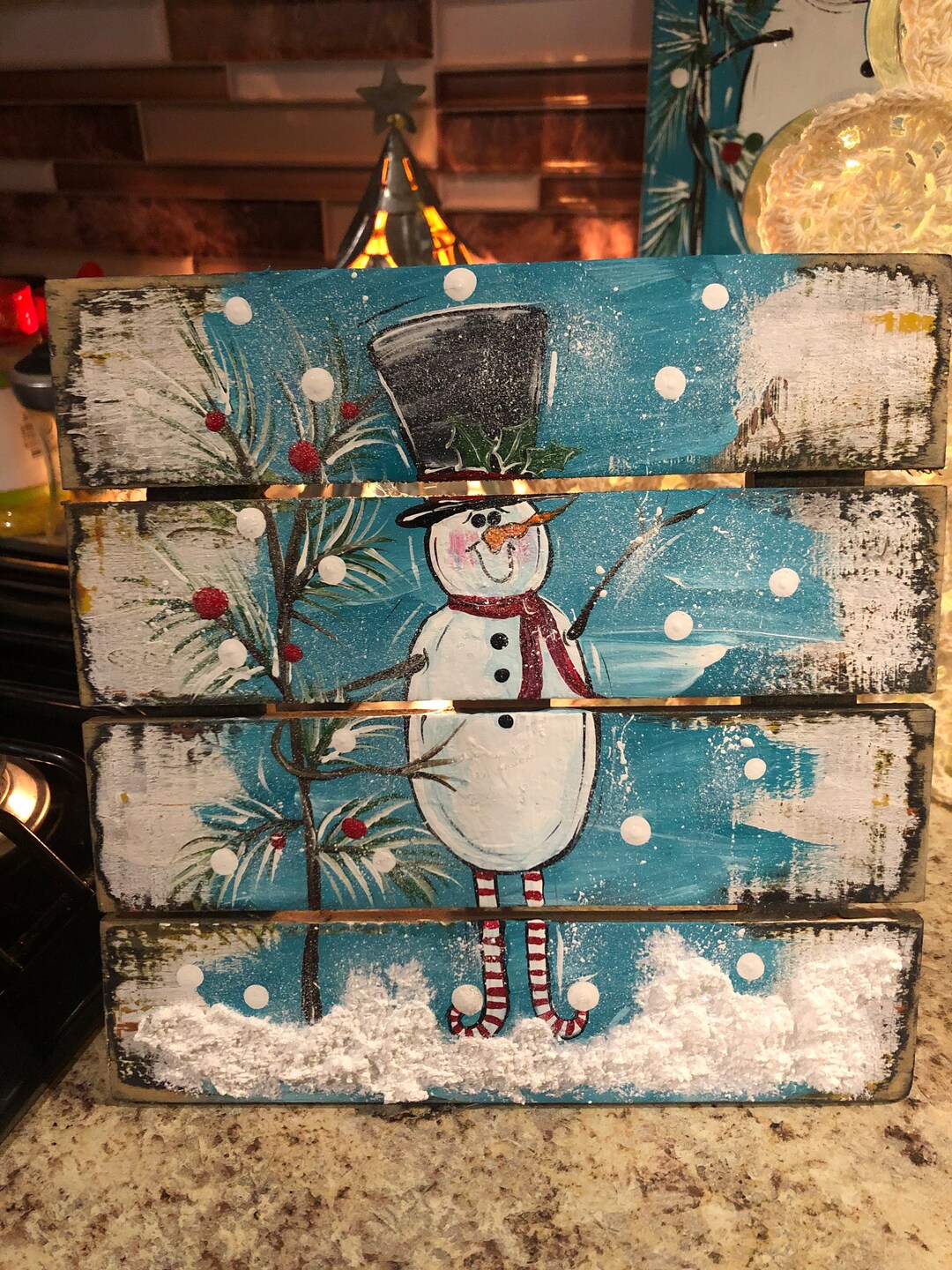 Snowman With Black Top Hat Sign, Whimsical Snowman, Shelf Sitter, Tier ...