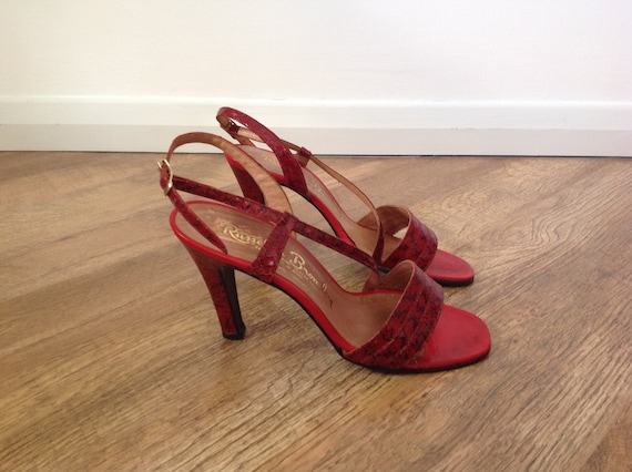 red strappy shoes uk