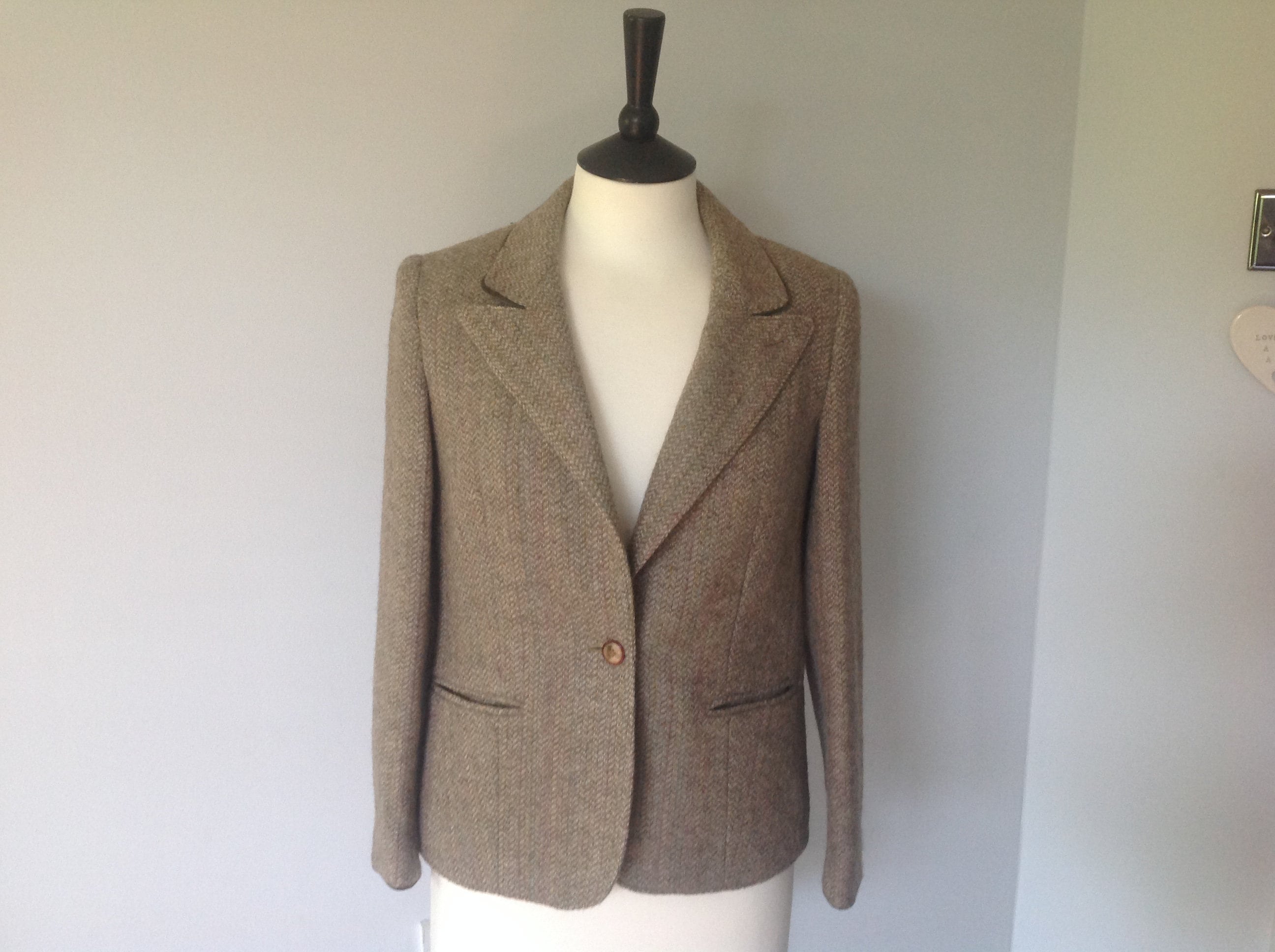 Ladies Tweed Jacket Size UK 6-8 Vintage 