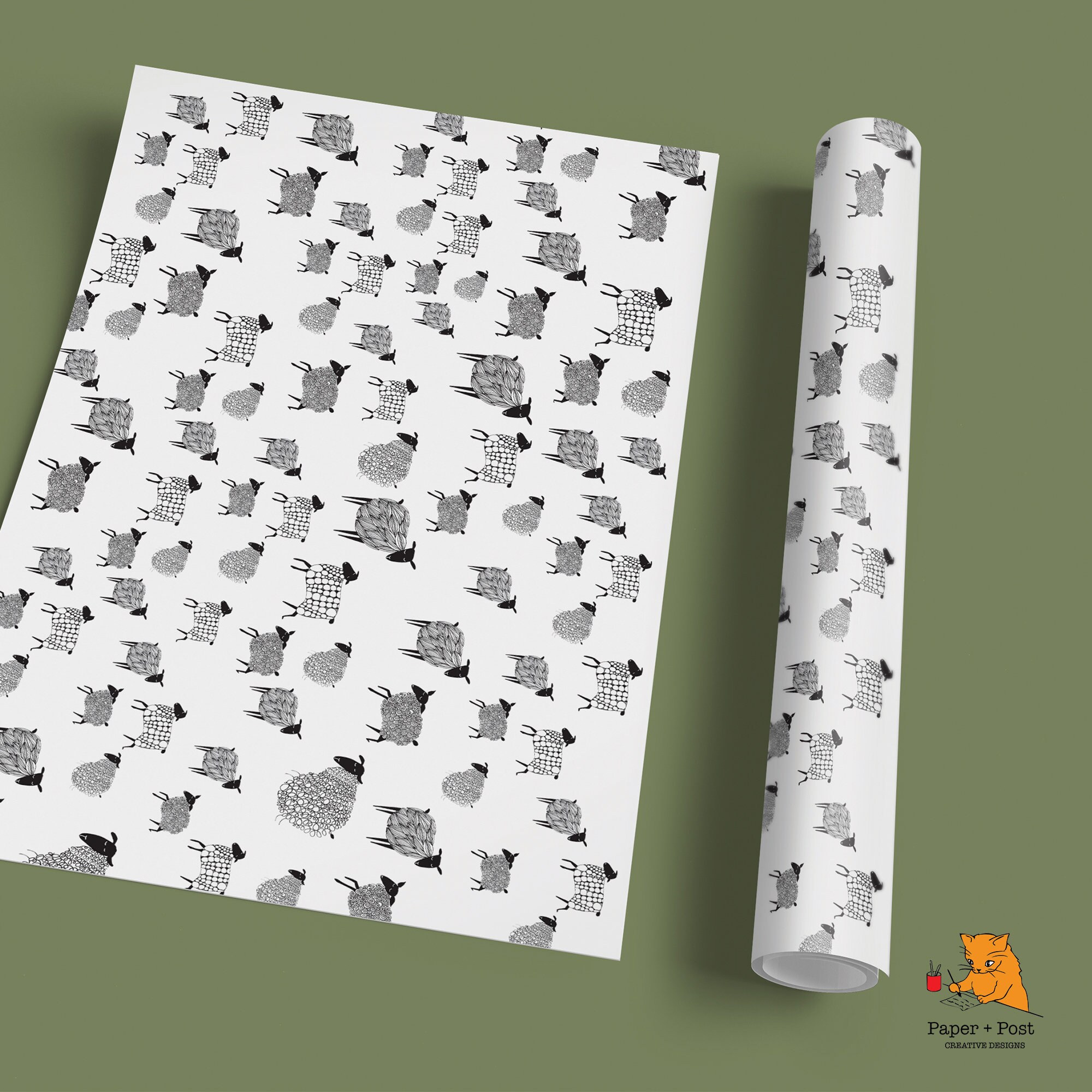 Sheep wrapping paper A2 Single Sheet Wrapping Paper Sheet Etsy