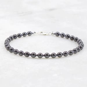Hematite Bracelet Hematite Jewelry Bracelet Hematite Beaded Bracelet Gemstone Bracelet Gift for Her Womens Bracelet Healing Bracelet
