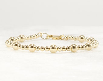Gold Beaded Bracelet 14k Gold Filled 2.5mm 4.5mm