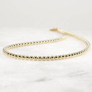 14k Gold Filled Bead Necklace: Luxe Chunky Statement Jewelry 4mm or 5mm image 4