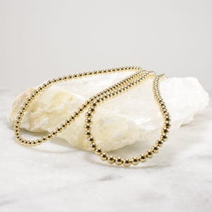 14k Gold Filled Bead Necklace: Luxe Chunky Statement Jewelry 4mm or 5mm image 10