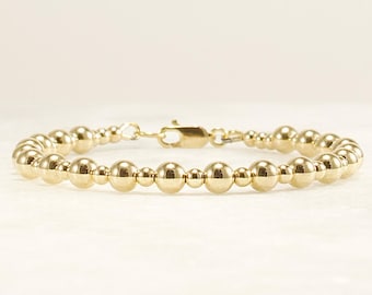 14k Gold Filled Beaded Bracelet: 3mm & 5mm Luxe Bracelet