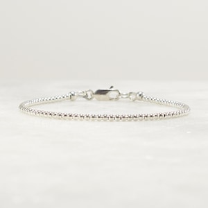 Sterling Silver Beaded Bracelet, 2mm, Tiny Petite Beads