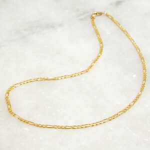 14K Gold Filled Figaro Chain Necklace, Dainty Gold Necklace, Minimalist Jewelry Layering Necklace, Delicate Gold Chain Necklace Gift for Her