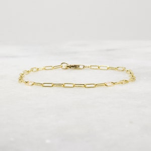 Gold Paper Clip Bracelet, Small Link, Medium Link, 14k Gold Filled, Women, Girlfriend, Mom Gift, Stacking Bracelet image 4
