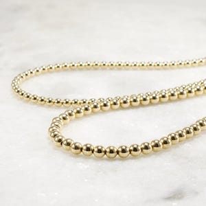 14k Gold Filled Bead Necklace: Luxe Chunky Statement Jewelry 4mm or 5mm image 2