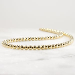 14k Gold Filled Bead Necklace: Luxe Chunky Statement Jewelry 4mm or 5mm image 5