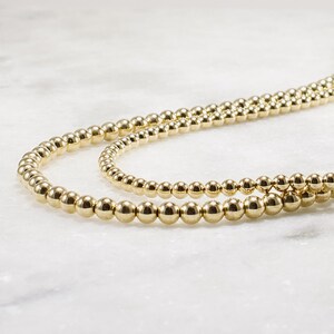 14k Gold Filled Bead Necklace: Luxe Chunky Statement Jewelry 4mm or 5mm image 7
