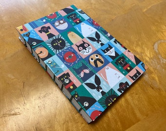 Cats and Dogs Sketchbook // Hardcover Coptic Stitch Journal // Cute Gift // Artist Blank Book