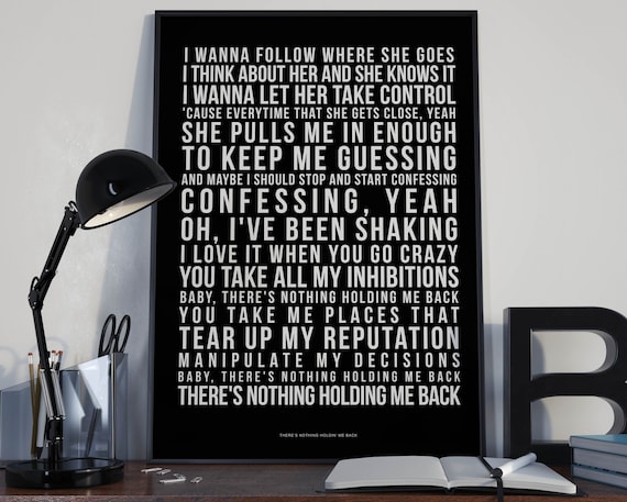 Shawn Mendes There/'s Nothing Holdin/' Me Back Music Love Song Lyric Print Poster