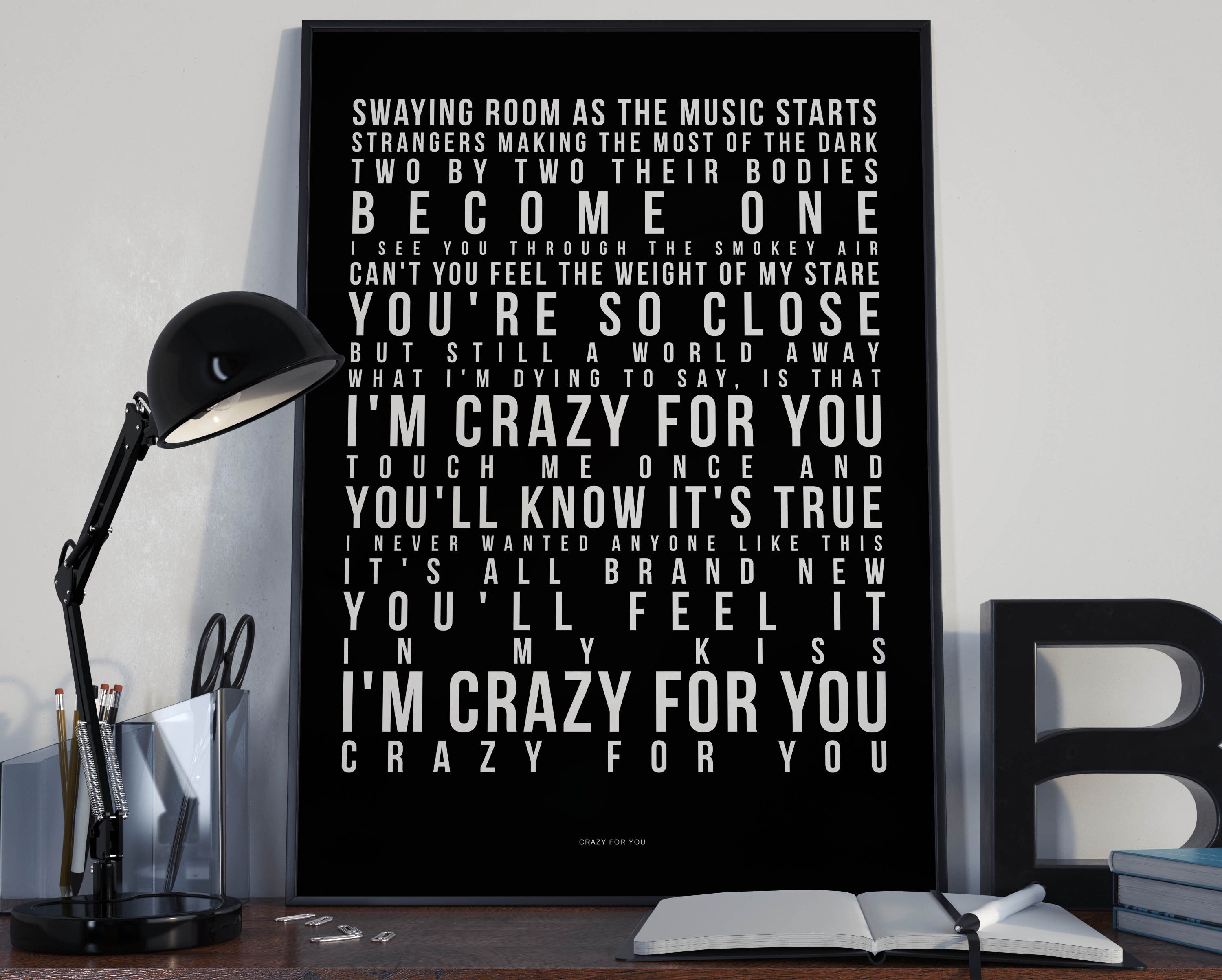 Crazy For You Song Lyrics Typography Madonna Tribute Etsy