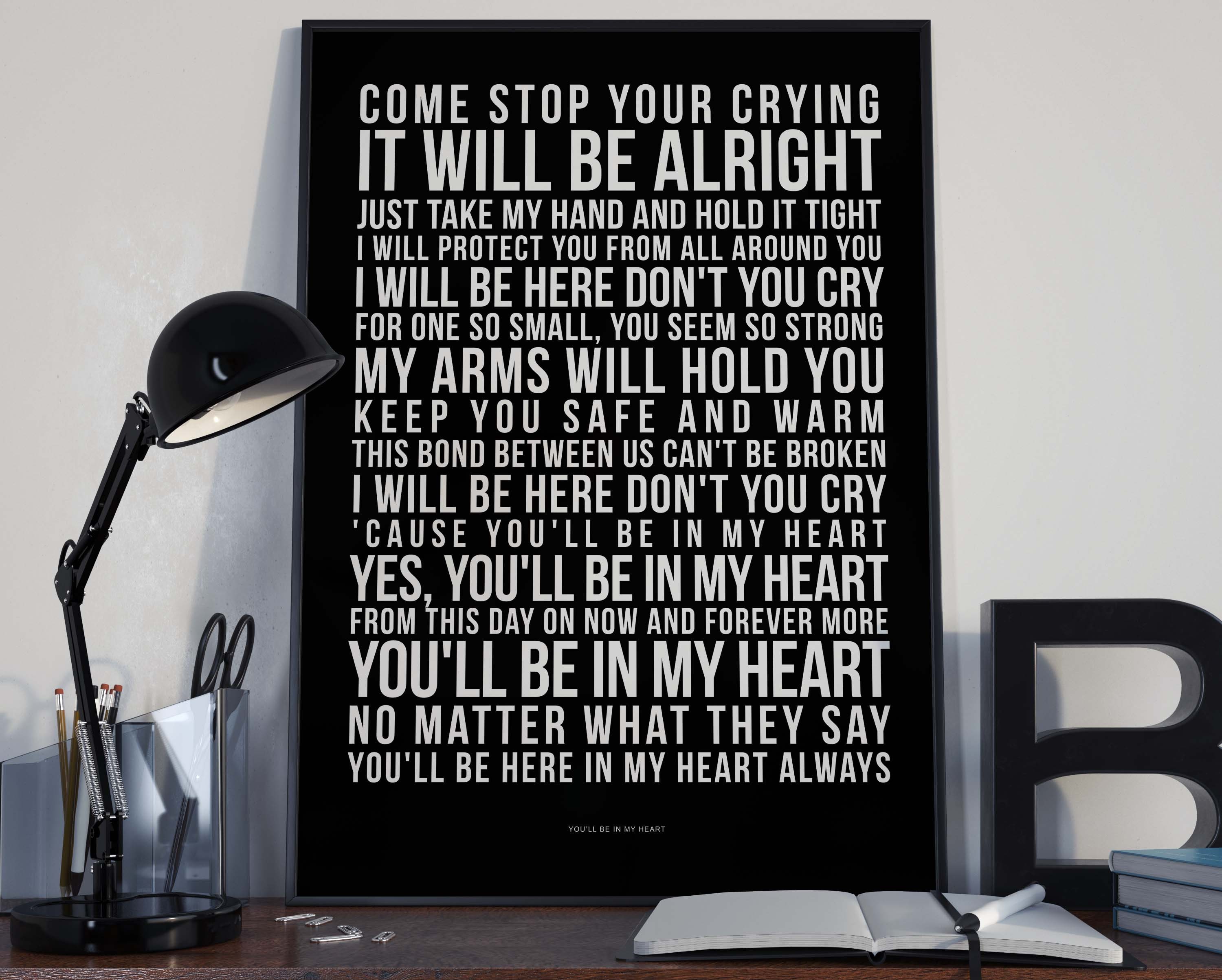 You'll Be In My Heart Testo You'll Be In My Heart Song Lyrics Typography Phil | Etsy