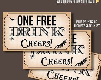 printable free drink tickets drink tickets 3 5 x etsy