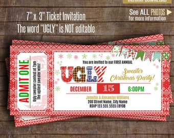 ticket invitation etsy