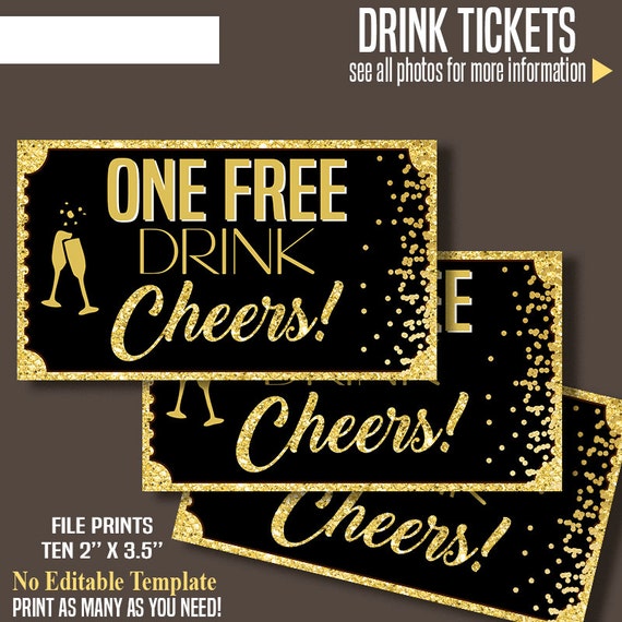 printable free drink tickets drink tickets 2 x etsy