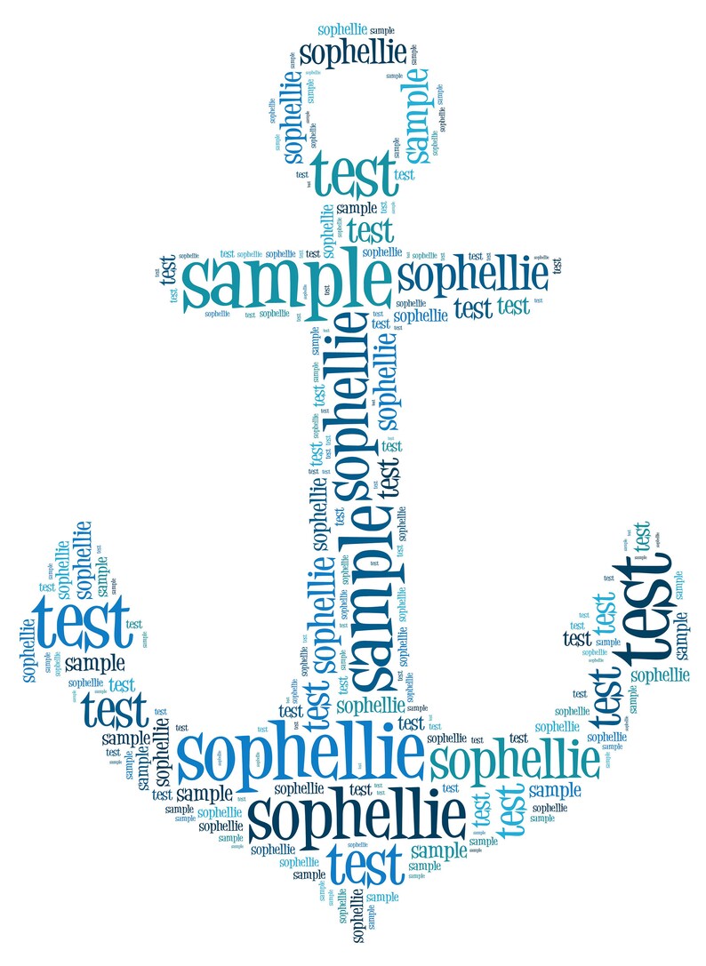 Anchor Word Art Personalised Gift. Free P&P Etsy UK