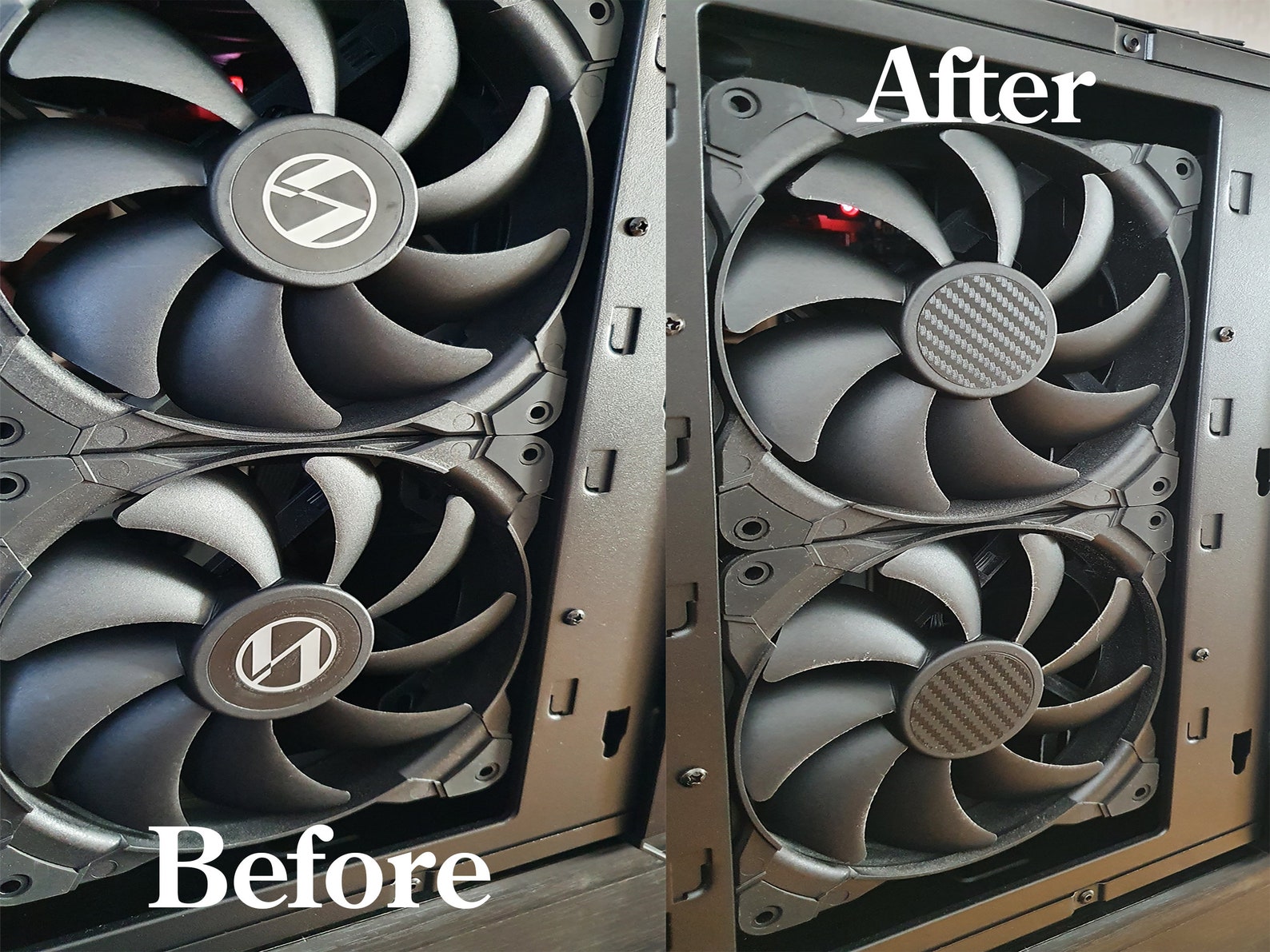 Carbon Fibre Look Pc Fan Hub Stickers PC Fan Decals Custom PC Etsy UK