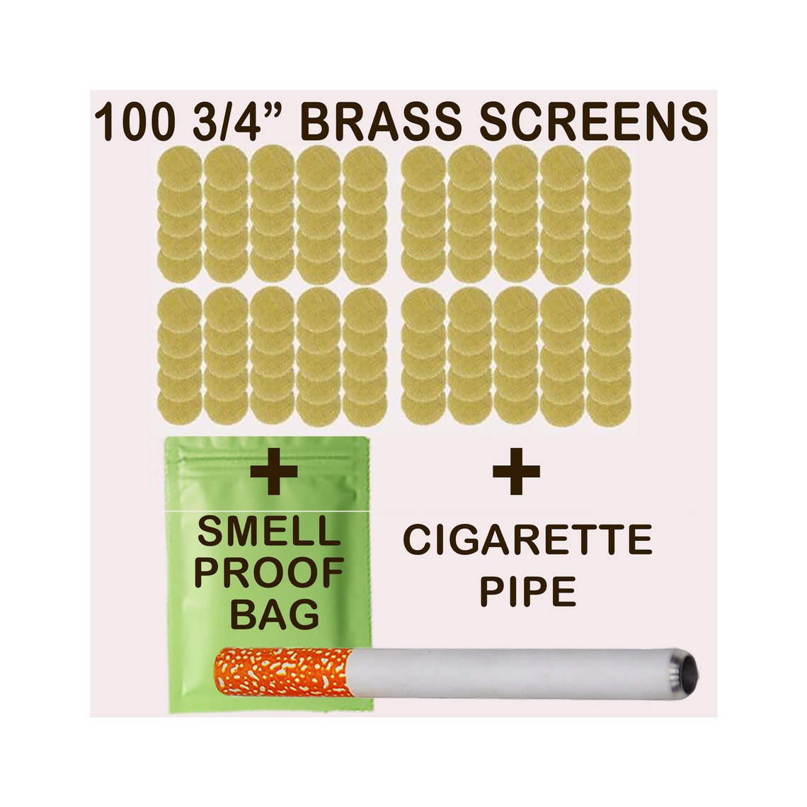 100 Brass Tobacco Smoking Pipe Screens Water Bowl Glass USA Etsy