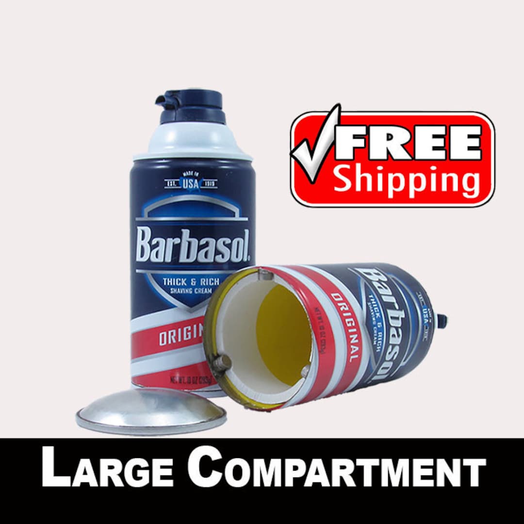 Barbasol Shaving Cream Soothing Aloe Diversion Safe Stash Screw Lock  Smell-proof Container 1 Free Mylar Bag 